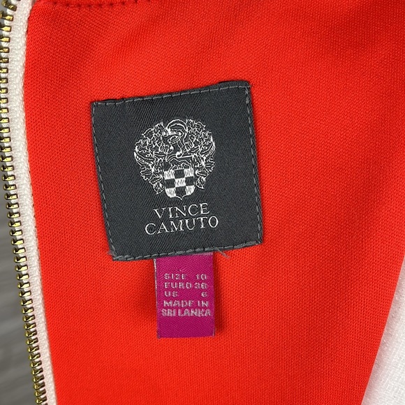 VINCE CAMUTO Stripe Sheath Dress Rhinestones Sz 10 - Picture 10 of 15